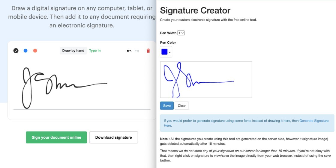 Signature generator