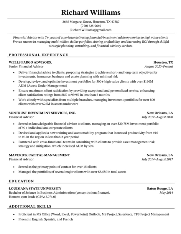 simple resume