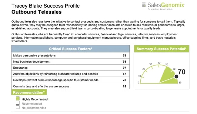 sales skill assessment: salesgenomix