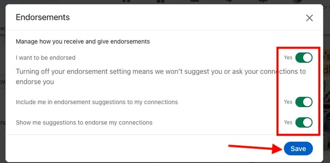 How to turn “ON” LinkedIn endorsements.
