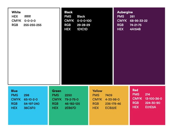 brand identity elements example: color scheme from slack