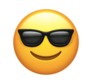 Snapchat sunglasses face emoji to indicate mutual best friend