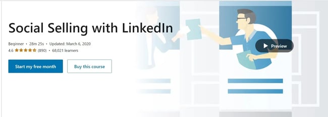 Landing page for Social Selling with LinkedIn course.