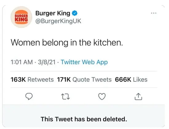 Social media crisis management, example from Burger King