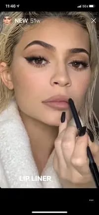 Kylie Jenner promotes KylieCosmetics on the brand's Instagram Stories