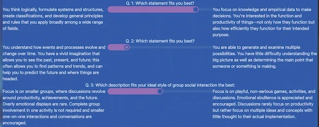 Personality tests, Sociotype