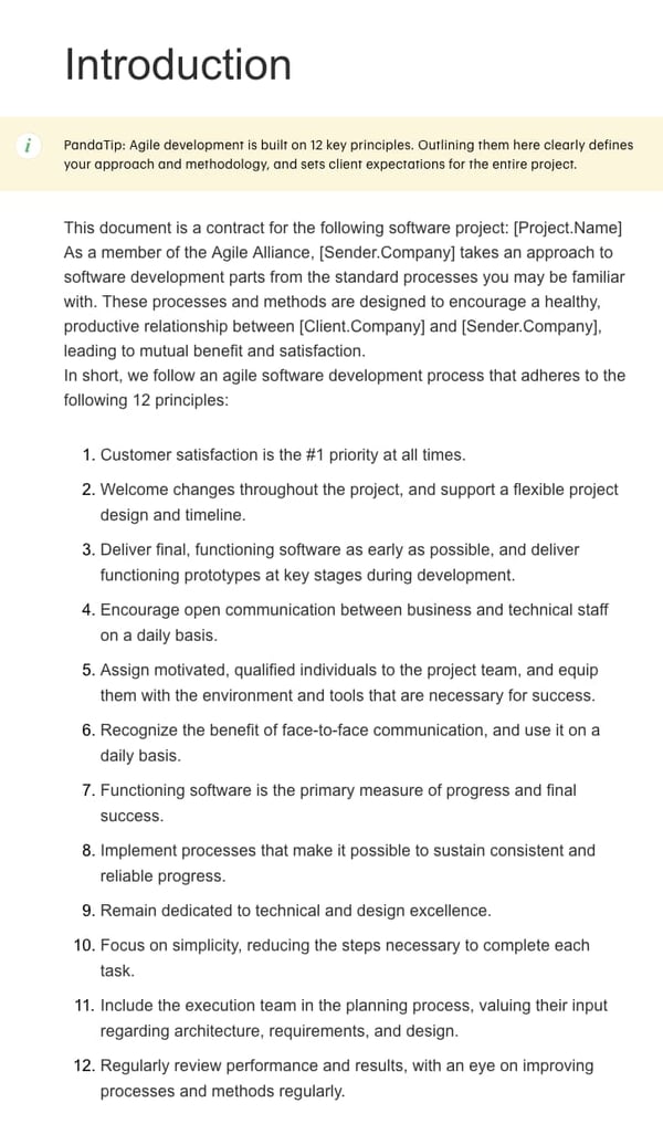 contract template for software developers