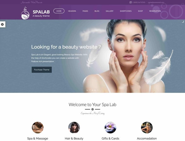 best medical and health wordpress themes: spa lab homepage demo 