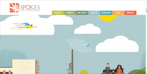 Spoke's website uses a parallax effect to walk users through clever animations