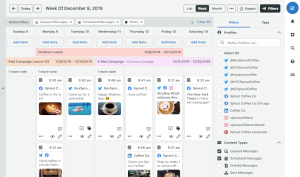 social publishing and content calendar using sprout social