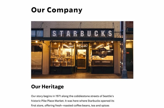 Company profile example: Starbucks (full)
