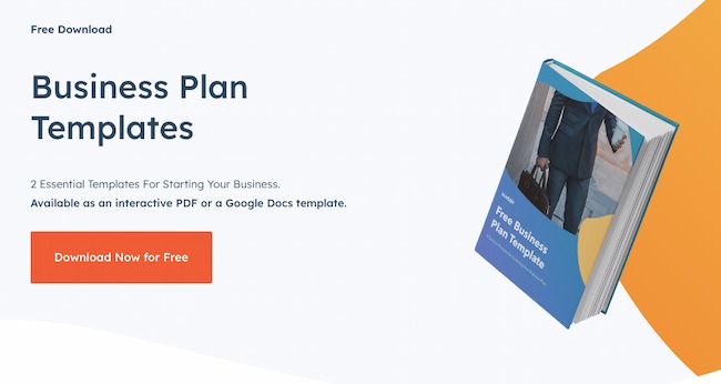 Startup funding for business resource, Business plan template, HubSpot