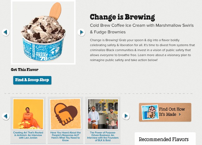 Storytelling example: Ben & Jerry’s