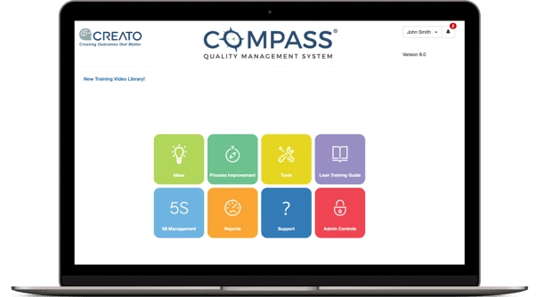 Compass Quality Management System Dashboard by Creato
