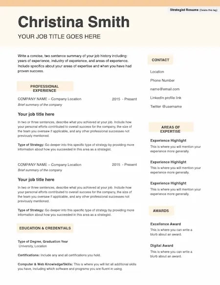 strategist resume.webp?width=450&height=584&name=strategist resume - 31 Free Resume Templates for Microsoft Word (&amp; How to Make Your Own)
