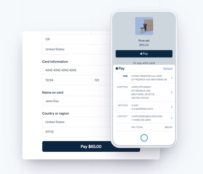 Stripe online and smartphone credit card payment apps