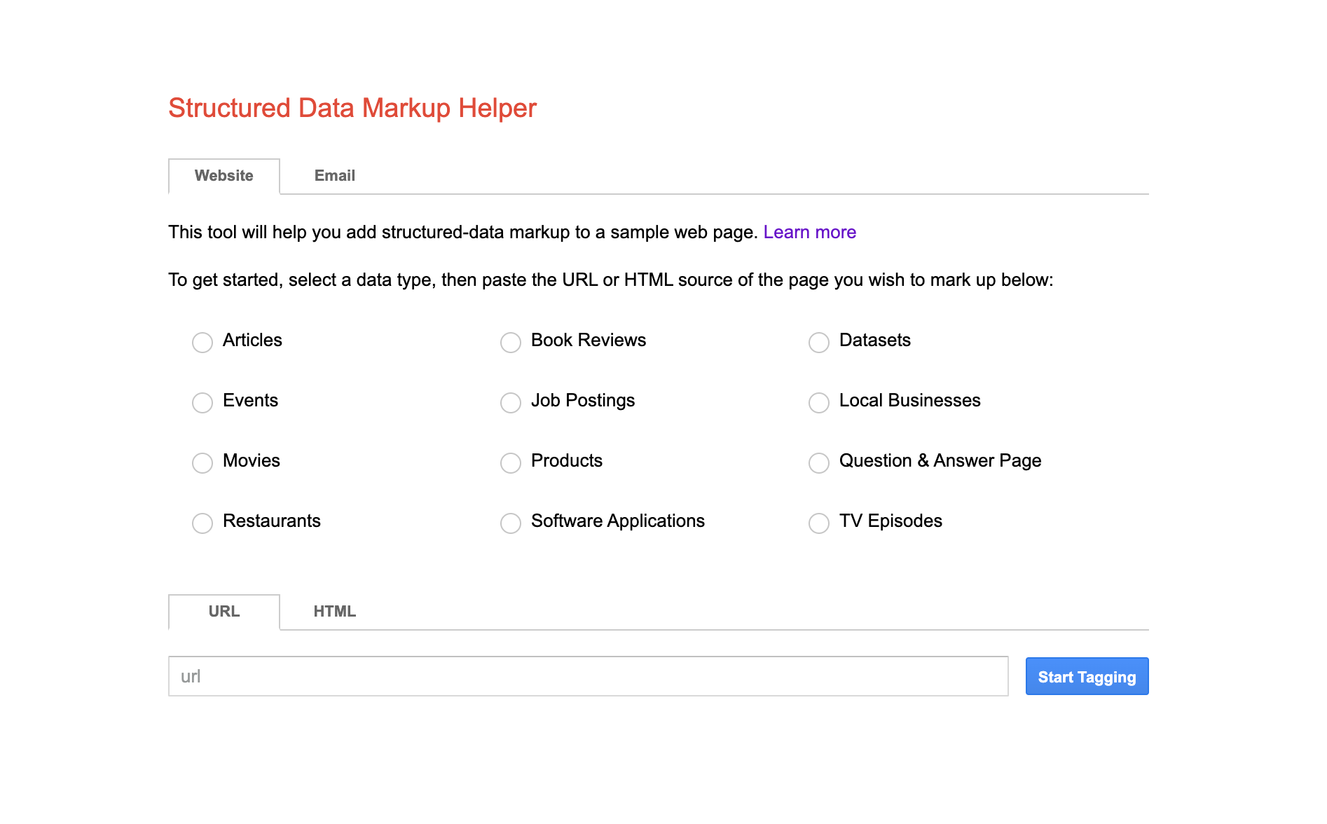 best structured data testing tool: google structured data markup helper