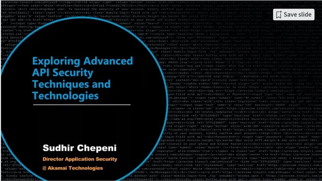 Cover slide of Sudhir Chepeni’s presentation.