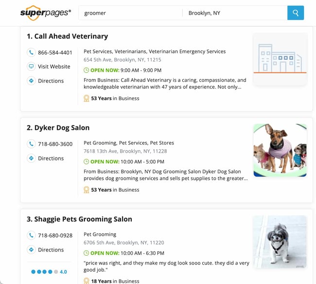 free business directory listings: superpages