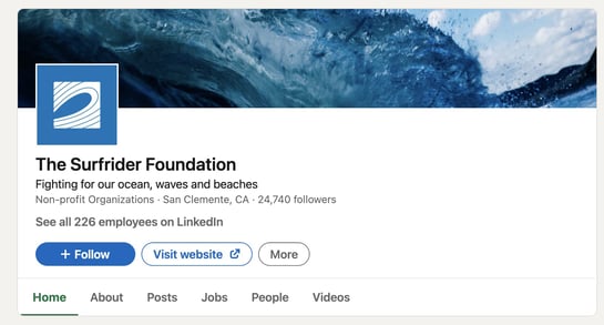 best nonprofit linkedin profiles: the surfrider company tagline tagline