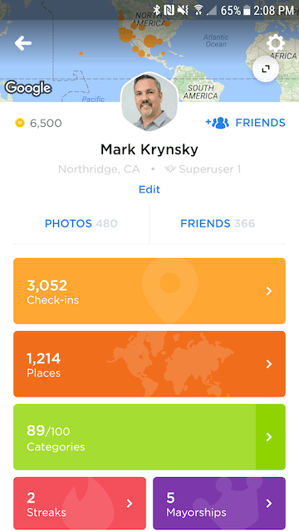 Swarm 5.0 app profile page