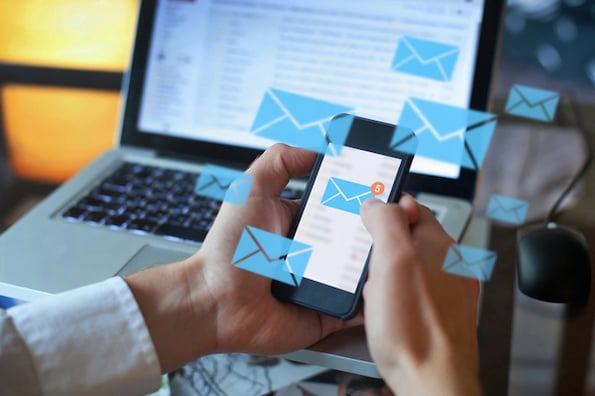 marketer sending emails after syncing contacts with his email marketing app