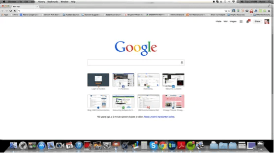Screenshot of Google homepage taken on a Mac computer