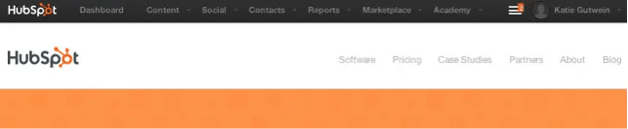 Screenshot of part of HubSpot's homepage, taken on a Mac