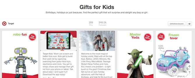 target-pinterest holiday content marketing 