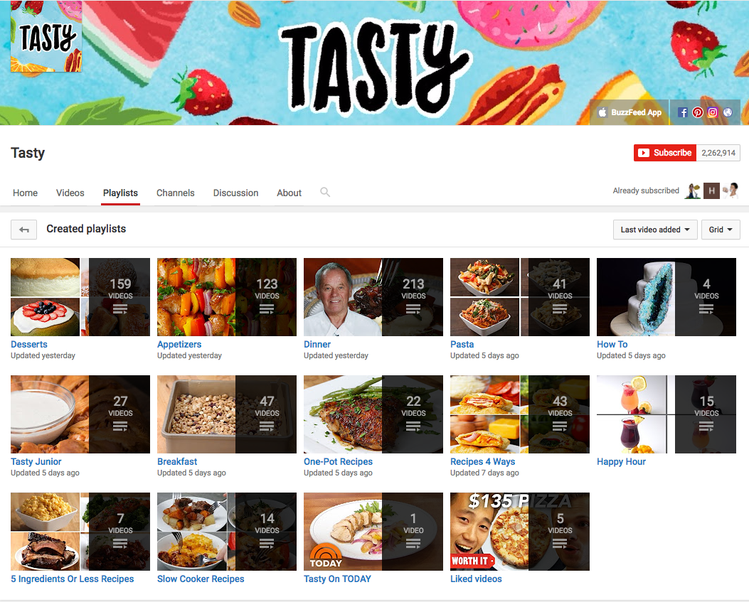 Tasty playlists example. Tasty playlists example.