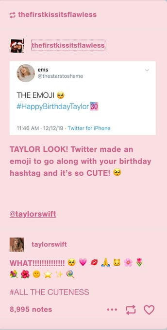 Taylor Swift uses Tumblr to reveal personality and brand identity.