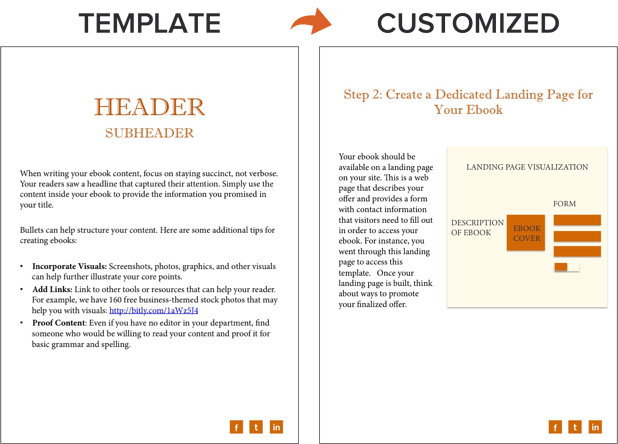 how to create an ebook - header customization