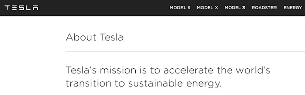 Visión de Tesla y declaración de misión 