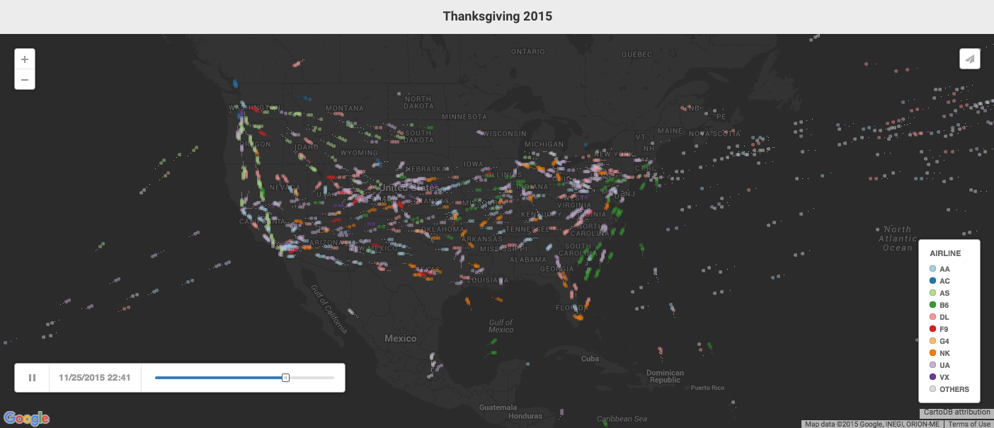thanksgiving flights data visualization example
