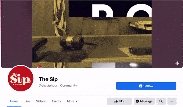 The Sip Facebook cover video with the text "Political Engagement"