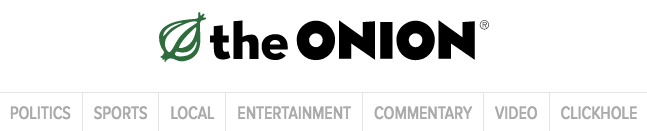 The Onion website banner