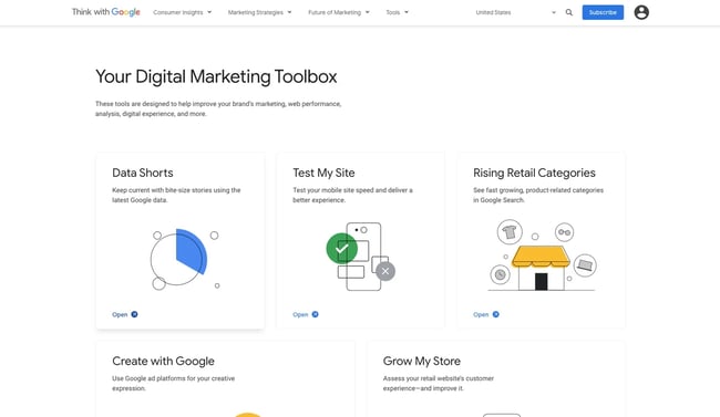 Think with Google market research tools