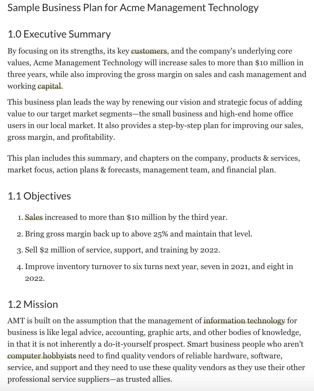 Business plan template image