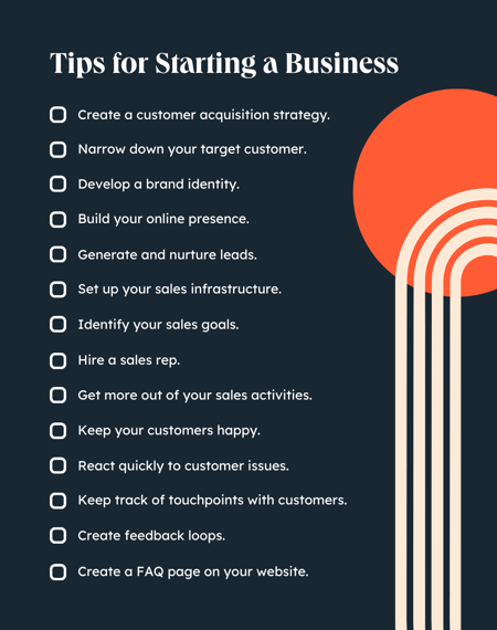 tips for starting a business