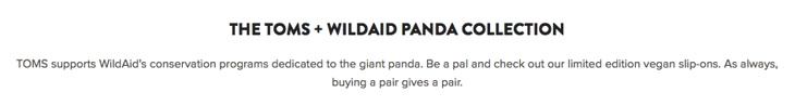 TOMS wild aid panda collection