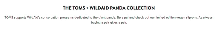 TOMS wild aid panda collection