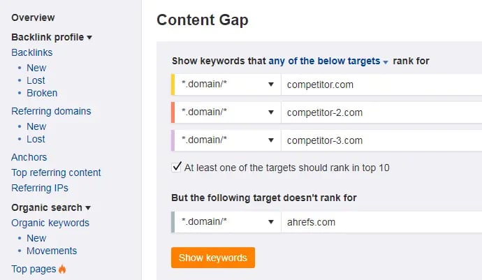 ahrefs-content-gap