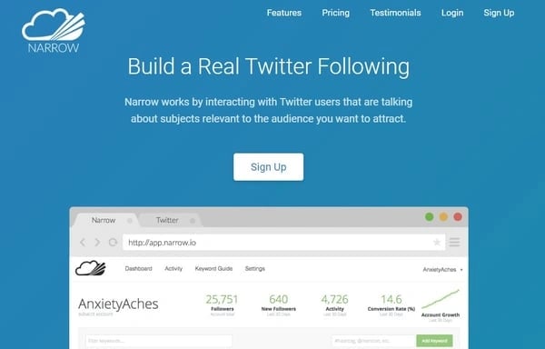 Narrow.io for filtering Twitter audiences