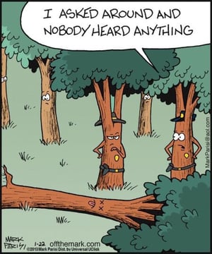 tree falls in forest cartoon