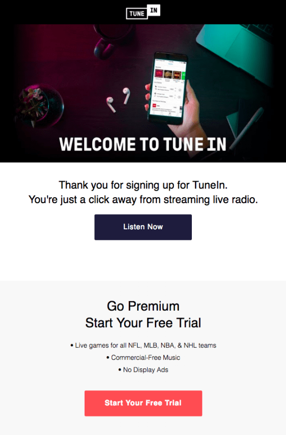 tunein free user free trial