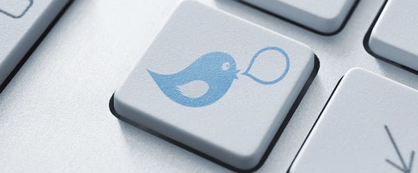 twitter cover image: image shows keyboard key with twitter bird