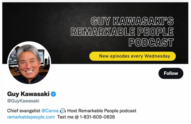 حساب کاربری twitter power: guy kawasaki