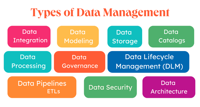 Types of data management graphic