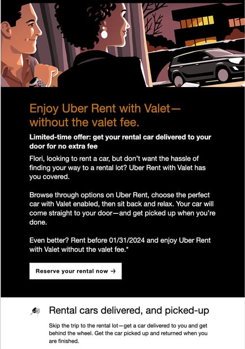 best email marketing campaign examples: uber