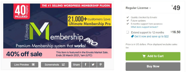 the WordPress social login plugin Ultimate Membership Pro